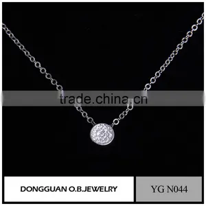 Circle AAA cz Sterling Silver Pendants Necklace /Hot Selling Micro-pave Setting Zircon thumbnail-4