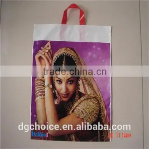 Cheap Promotional Customized Logo Plastic Handle Shopping Bag for Clothes Packing thumbnail-1