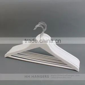 White Regular Basic Wooden Clothes Hangers For Coat Hotel Set Organizer thumbnail-2