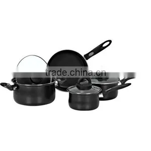 7pcs Flat Glass-lid Cooker Set High Quality Colorful Cookware Set Carbon Steel Cookware Set thumbnail-1