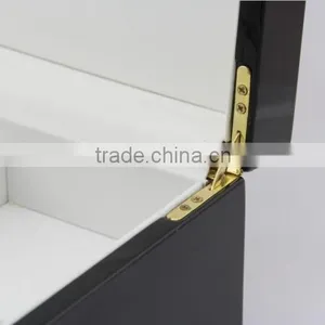 Customized Handmade Black Wooden Jewelry Box With Compartment and Hooks thumbnail-5