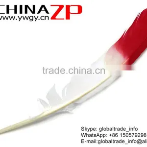 ZPDECOR Selected Prime Quality Cheap Bulk Colored Red Half Dipped Bicolourable Turkey Feathers for Fashion Decorations thumbnail-2