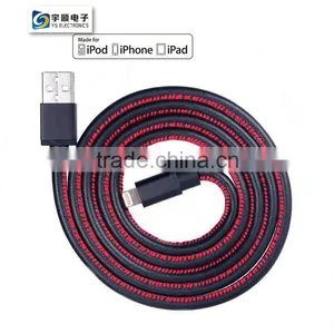 MFI Certified Leather Cable for IOS 08 Made in China thumbnail-1