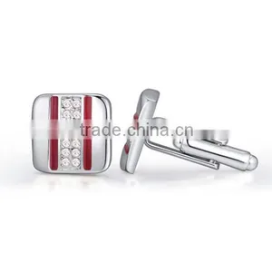2016 Cool Mens Shirts Enamel Cuff Links Jewelry Diamond Cufflinks Silver Copper thumbnail-2
