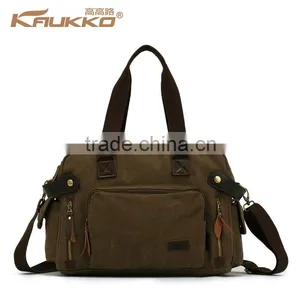 Vintage Canvas Shoulder Bag For Girls Lady Handbag Lady Tote Bag Shoulder Bags For College Khaki Color thumbnail-1