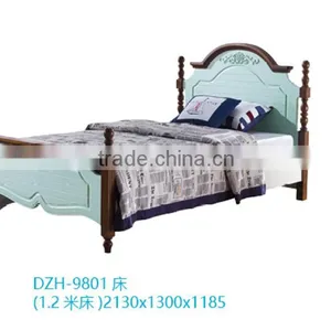 Mediterranean Style 1.2m Solid Wood Bed for Kids Furniture Design thumbnail-3