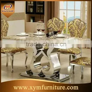 Foshan Hot Sale Stainless Steel Dining Table and Chair Sets thumbnail-1