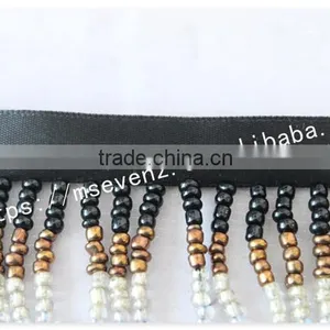 Newest Design 7cm Width Webbing Handmade Beaded Fringe Wholesale thumbnail-4