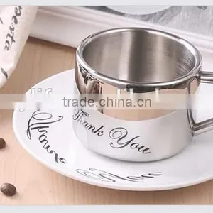 Promotional Custom Double Wall Stainless Steel Coffee Mug With Handle thumbnail-2