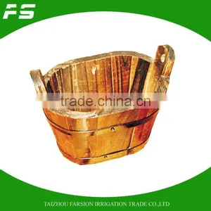 Burnt Finish Wooden Barrel Garden Flower Planter Barrel Planter Pot thumbnail-1