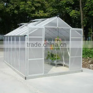 High Cost Performance Hobby Aluminium Garden Greenhouse Kits With 6mm Polycarbonate HX66 Series thumbnail-1