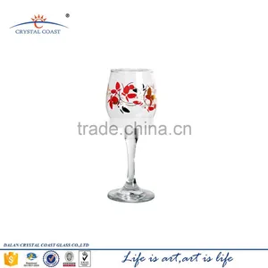 2015 Hot Selling Colorful Bow Relief Goblet Carved Wholesale Fancy Wine Glass thumbnail-1