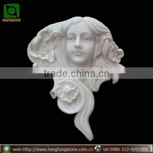 Indoor Decorative White Marble Girl Wall Hanging Sculpture thumbnail-1