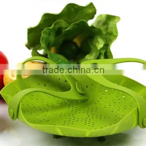 Silicone Vegetable Fruit Strainer Colander Basket Mat Bowl Steamer thumbnail-6