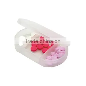 Portable Travel Plastic Medicine Pillbox Pill Organizer With 3 Compartments thumbnail-2