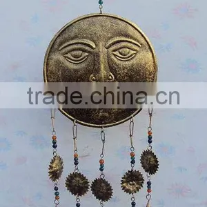 Decorative Sun Moon Bell Hangings, Decorative Cast Iron Hanging Bells, Antique Hanging Bells, Indian Art Hanging Bells, thumbnail-1