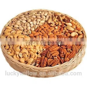 Woven Wicker Nut Baskets With Section thumbnail-1