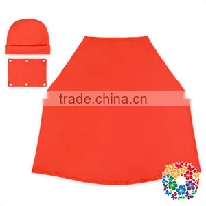 New Style Orange Solid Color Nursing Cover Organic Cotton Multi Use Car Seat Cover Baby thumbnail-1