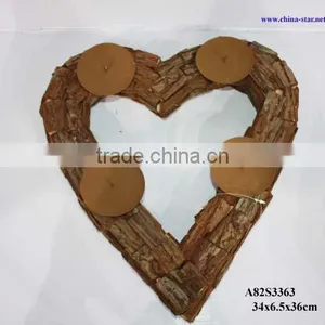Wooden Heart Wreath With Candle Holder thumbnail-1
