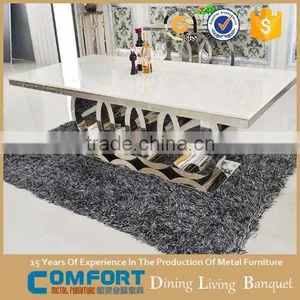 A8081 High Gloss Marble Dining Table With 8 Seater thumbnail-1
