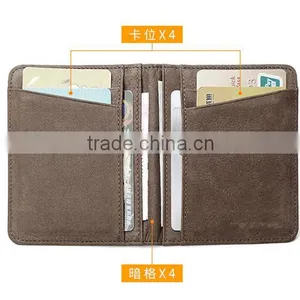 Bifold Leather ID Card Holder, Real Cow Leather RFID Blocking ID Card Holder thumbnail-1