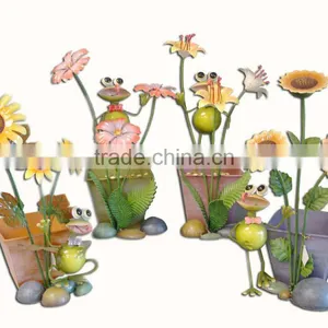 34449 Cute Frog Metal Animal Plant Pots Made in Xiamen With Size 17X9X28.5" thumbnail-1