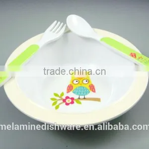 Melamine Kids Cake Dinnerware Set / Children Cake Tableware Spoon Fork and Bowl Set thumbnail-5