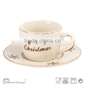 Christmas Letter Series Designed Coffee Cup and Saucer thumbnail-1