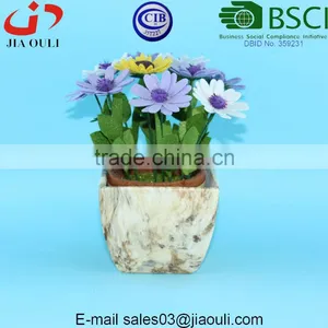 New Color Marble Design Ceramic Planter Pots Square thumbnail-2