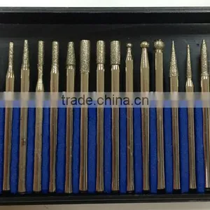 20pcs/set 3mm Shank Rotary Diamond Pointer Bit Set Ni Coated thumbnail-1