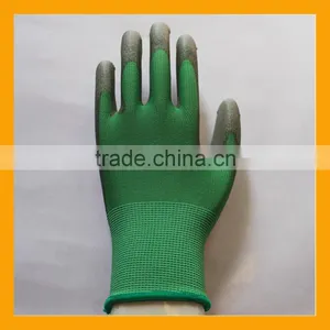 Customized Grey PU Coated Working Safety Polyester Gloves thumbnail-2