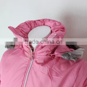 2016 Padding Ladys Winter Long Jacket With Fake Fur Hood thumbnail-3