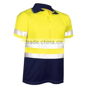 Industrial Work Wear Uniform Custom Polo T-shirt Hi Vis WorkWear Reflective Polo Shirt thumbnail-5