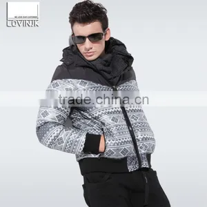 Goose Feather Rabbit Fur Slim Fit Men pu Leather Jacket thumbnail-1