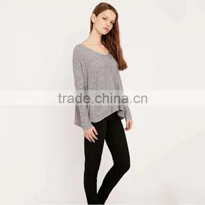 Stylish t Shirts Design Loose Neck t Shirts of Custom Long Sleeve t Shirts for Men thumbnail-4