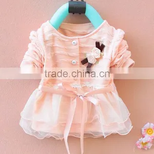 Spring Autumn New Fashion Lace Baby Girls Knitting Dress Infants Lace Floral Dresses Cardigan SV012247 # thumbnail-1