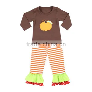 Pumpkin Pattern Pants White Ruffle Boutique Clothes Girls Halloween Outfits thumbnail-6