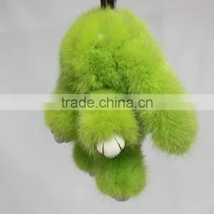 Myfur Customized Colorful Copenhagen Mink Fur Rabbit Car or Bag Charm Keychain thumbnail-3