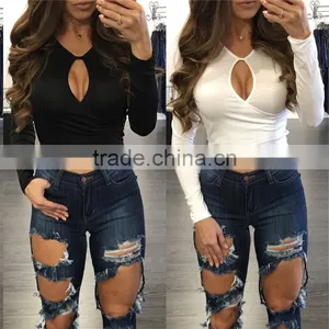 In the Spring of 2017 Women's Sexy New Cotton Heart-shaped Milk ms Long Sleeve T-shirt thumbnail-1