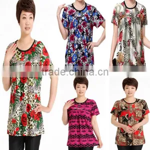 New 2017 Summer t Shirts Nice Flower Printing t Shirt Women Tops Plus Size Clothing thumbnail-1