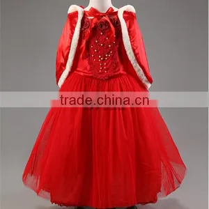 Hot Selling Girls's Dress Christmas Dress With Shawl Kids Girl Dress Wholesale With Hoodies thumbnail-4