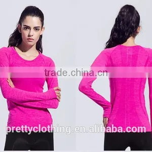 Women's Space Dye Long Sleeve Quick Dry Crew Neck Running Shirt for Workout Hiking Yoga Gym Sport thumbnail-2