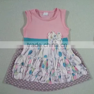Hot Sale Balloon Fiesta Outfits Air Balloon Clothing Sets Baby Girl Party Dress Botuique Spring Clothes thumbnail-1