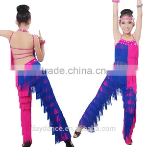 Professional Girls Fringed Latin Clothes&Pants Kids Ballroom Tango Salsa Dance Costumes thumbnail-2