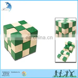 Children Play IQ Wooden 3D Cube Brain Teaser Puzzle thumbnail-6