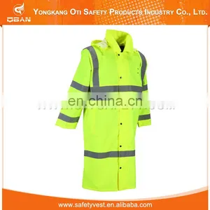 Cheap High Visibility Reflective Safety Pvc Military Poncho Raincoat thumbnail-1