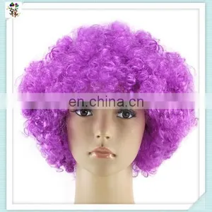 Sports Fan Crazy Party Cheap Purple Big Curly Afro Wigs HPC-0034 thumbnail-4