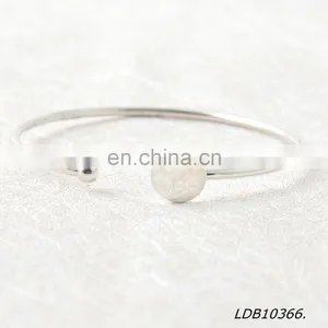 Immitation Rhodium Circle Cuff Bracelet thumbnail-2
