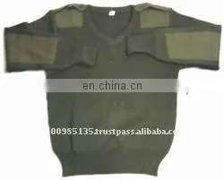 100% Wool Army Sweater V NECK thumbnail-1