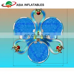 Inflatable Ground Moving Water Park Equipment With 3 Pools thumbnail-1